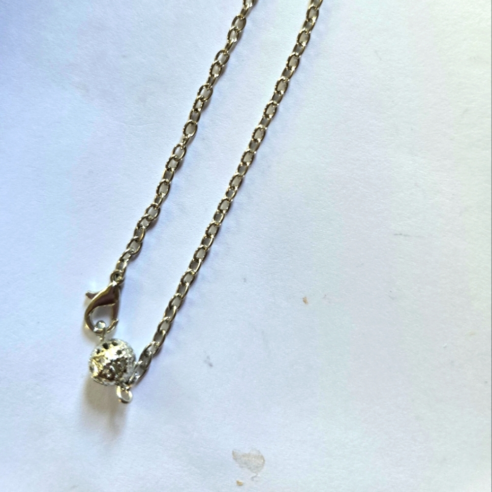 FASHIONISTA 8"SILVER DISCO BALL  ACCENT ANKLET